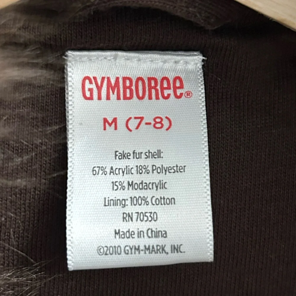 Gymboree Girls Medium Chocolate Brown Faux Fur Zip Up Vest Cozy Layering